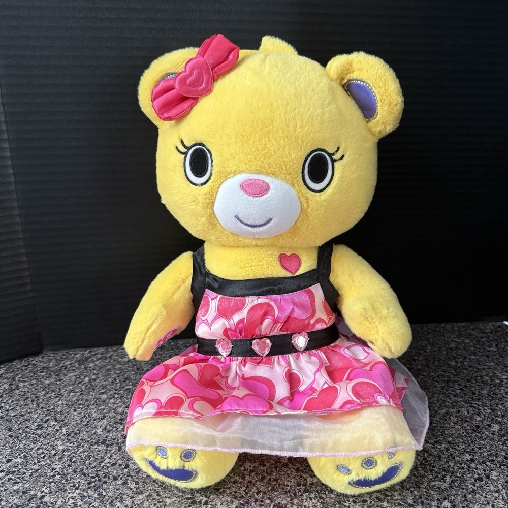 Build-A-Bear - Kabu‎ Bearnice Kawaii 17" Teddy Bear Pink Bow With Dress Heart